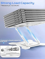 JCZT 360° Rotating Laptop Stand for Desk, Metal Foldable Laptop Riser,White - Image 5