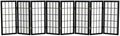 2 ft. Short Desktop Window Pane Shoji Screen - Black - 8 Panels by RedLantern