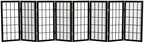 2 ft. Short Desktop Window Pane Shoji Screen - Black - 8 Panels by RedLantern
