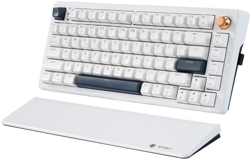 Hexgears 75% Wireless Mechanical Keyboard with Knob, Hot Swappable Creamy Keyboard with Wrist Rest, Pre-lubed Linear Switches, 2.4GHz/Type-C/BT5.0, RGB Backlit Gaming Keyboards for Win/Mac (White) by HEXGEARS
