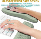 Hokafenle 2 in 1 Ergonomic Mouse Pad Wrist Support & Wrist Rest for Computer Keyboard Set, with Relieve Carpal Tunnel Pain Massage Bulge and Full Memory Gel Design (2In1 Set, Light Green) - Image 4
