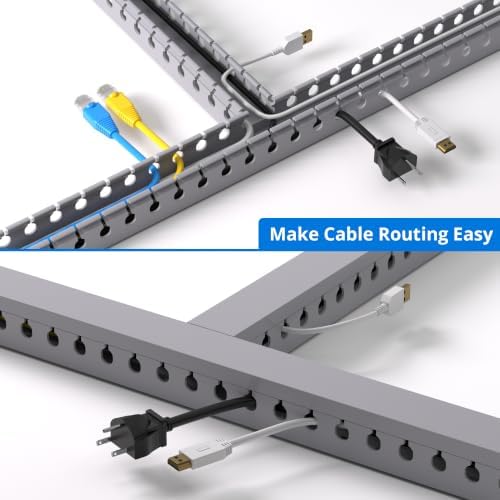 1.2"H x 1.2"W Cable Raceway, 12ft Under Desk Wire Management Channel, Grey - Image 4