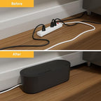 D-Line Cable Management Box with 6 AC Outlet 6ft Power Strip, Hide Extension Cords and Excess Wire Clutter, 16.5in (L) x 4.5in (H) x 5in (W) - Large, Black - Image 5