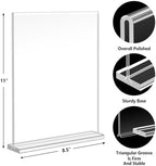 Enayplon Acrylic Sign Holder 8.5 x 11, Double Sided Sign Holder Stand, Plastic 12 Pack Table Paper Stand, Vertical Menu Flyer Stand, T Shape Table Flyer Holder - Image 6