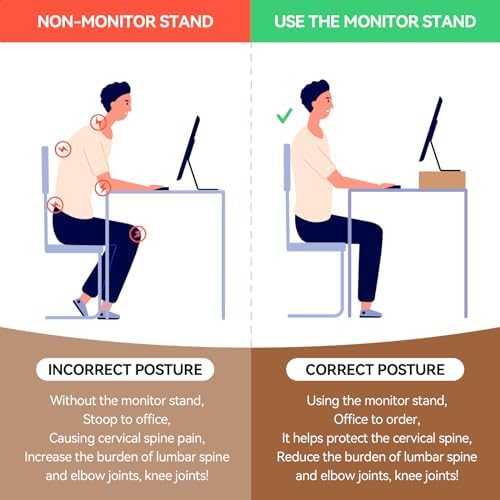 KIRIGEN Wood Monitor Stand Riser for Desk, 23.2 Inch, Natural 59-NA - Image 4