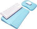Keyboard Wrist Rest -Ergonomic Keyboard Stand with Wrist Rest- with Carpal Tunnel Pain Relief Massage Bumps and Full Memory Gel Design - Ideal Frequent Computer (Blue) by WENPIC