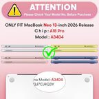 May Chen Compatible with MacBook Neo 13 inch Case 2026 Model A3404, Plastic Hard Shell,Keyboard Cover,Screen Protector,Dust Plug, for MacBook Neo 13" with A18 Pro Chip, Flower & Bow - Image 2