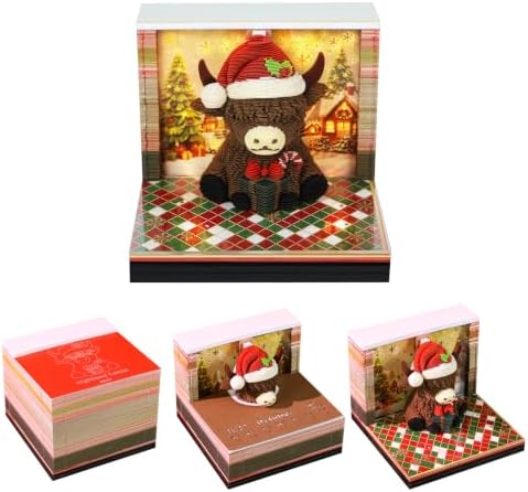 3D Calendar 2027, Tear-Away Desk Calendar, Paper Art Memo Pad, LED Light (Christmas H) by Unknown