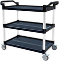 3-Tier Rolling Utility Cart with Wheels, 510 lbs Capacity Service Cart, Commercial Kitchen Cart with 4 Lockable Swivel Casters for Restaurant/Home/Warehouse/Office (34 x 17 x 37 in) by Aimoly