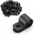 BAOMAIN 3/8-Inch R-Type Cable Clamps, 500-Pack Black Nylon Wire Management Clips, UC-2 Screw-On Cord Fasteners for Home, Office, and Industrial Use by Baomain