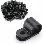 BAOMAIN 3/8-Inch R-Type Cable Clamps, 500-Pack Black Nylon Wire Management Clips, UC-2 Screw-On Cord Fasteners for Home, Office, and Industrial Use by Baomain