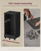 VASAGLE File Cabinet with Wheels, 7 Drawers, Tool-Free Sliding Rails - Image 5