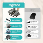 PEGZONE Footrest for Under Desk with Massage, Adjustable Tilt, Steel Base - Image 6