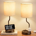 Fenmzee Bedside Lamps for Bedroom Set of 2-18" Brown Table Lamp for Desk by Fenmzeelighting