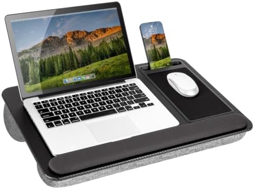 LAPGEAR Home Office Pro Lap Desk – Black Slate, Fits 15.6” Laptops by LapGear