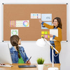 Extra Large Cork Bulletin Board 72" X 48", Silver Aluminum Framed 6'x4' Corkboard for Wall, Wall Mounted Notice Pin Board with 18 Push Pins for School, Home & Office - Image 2