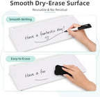 16"x7" Glass Desktop Whiteboard with Storage Drawer, White - Image 3