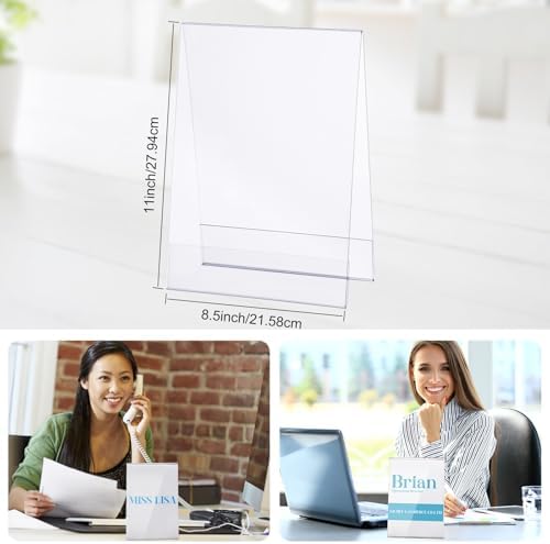 Vicenpal Clear Name Tent Holders Desk Sign, 8.5" X 11", 24 Pcs - Image 2