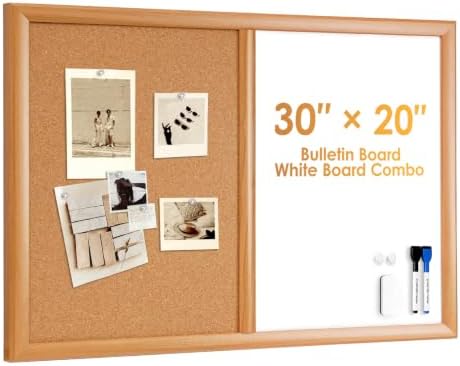 ARCOBIS Cork Board White Board Combo with MDF Wood Frame by ARCOBIS