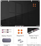 TSJ OFFICE White Board for Wall - 36" x 24" Black Glass Board 3 X 2 FT - Image 2