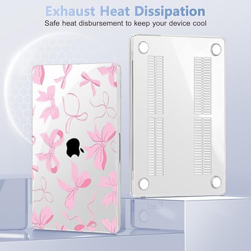 May Chen for MacBook Air 15 inch Case M5 M4 M3 M2 2026 2024-2023, Model A3448 A3241 A3114 A2941, Closes Seamlessly Hard Shell Laptop Cover with Keyboard Cover, Pink Bows - Image 5