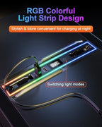 USB Hub for Tesla Model Y Juniper 2026 & Model 3 Highland 2024-2025 with RGB Ambient Light, 4-Port Docking Station, Tesla Phone Charger Charging Center Console Organizer Accessories Gifts - Image 3