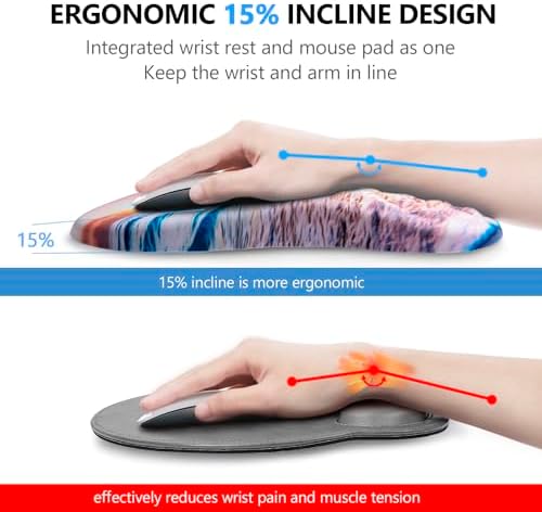 Ergonomic Mouse Pad with Wrist Support and Keyboard Wrist Rest Set - Image 2