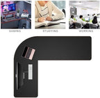 MAIDERN (59" + 75") x 23.6" Black Large L Shaped Desk Mat - Dual Sided Leather Gaming Corner Desk Pad for Office Computer - Image 4