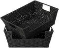 StorageWorks Pantry Baskets for Shelves, Snack Baskets, Black Paper Rope by StorageWorks
