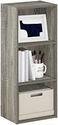 Furinno LUDER Book Shelf, 3-Cube Bookshelf, Bookcase with Open Shelves, 9.3 x 12 x 31.5, Easy Assembly, for Living Room, Bedroom, Home Office, French Oak by Furinno-FitsYourSpaceFitsYourBudget