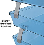 Acrimet Facility 4 Tier Letter Tray Side Load Plastic Desktop File Organizer (Clear Blue Color) - Image 5