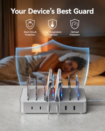 SooPii Premium 90W 6-Port USB C Charging Station for Multiple Device,Silver - Image 7