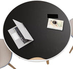 MAIDERN 30 Inch Round Cork & Leather Placemats, Cuttable Size (24-30 Inch), Trimmable Dining Table Mat, Heat Resistant/Non-Slip Table Cover for Kitchen, Office, or Restauran (Black) by Maidern
