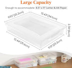 Lifewit 5 QT Paper Storage Bins with Lid, Document Organizer, 8 Pcs, Clear - Image 2