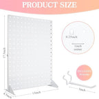 2 Pcs Metal Pegboard Display Stand with 30 Peg board Hooks, Tabletop Pegboard Shelf for Craft Shows & Fairs, Retail Stores, Vendors Arts and Crafts Finishing - 17x13Inch & White - Image 2