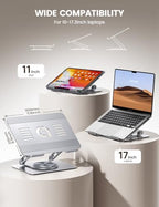 Lamicall Adjustable Laptop Stand for Desk 360° Rotating Base for 10-17.3'' - Image 2