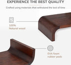 Anji Mountain Monitor Stand for Desk - Desktop Organizer & Laptop Riser, Ergonomic Monitor Riser, Space-Saving, Durable, Easy Assembly & Ideal for Home & Office, Walnut, Classic - Image 2