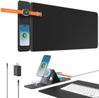 2nd Gen Wireless Charging Desk Mat,3-in-1 Foldable Phone Holder Mouse Pad by AWEXEO