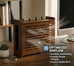Jacob & Lane Decorative WiFi Box Hider - Bamboo Router and Modem Storage - Wall Mountable Wooden Shelf to Hide Router Modem Box with Cable Management (Up to 11" Tall) (Espresso) - Image 7
