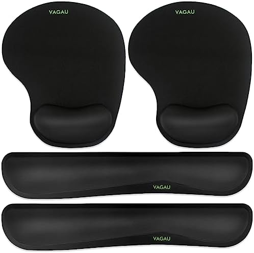 VAGAU Premium Keyboard Wrist Rest and Mouse Pad Wrist Support for 2 Pack by VAGAU
