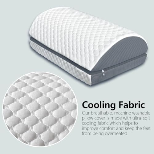 BlissfulNest Foot Rest Pillow for Under Desk at Work Office Footrest High Density Memory Foam Cooling Fabric Height Adjustable Foot Elevation Firm Feet Rest - Image 3