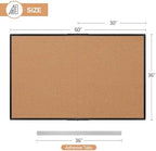Extra Large Cork Bulletin Board 60" X 36", Foldable Notice Pin Board for Wall, Black Aluminum Framed 5'x3' Corkboard, Wall Mounted Noticeboard with 36 Push Pins for School, Home & Office - Image 3