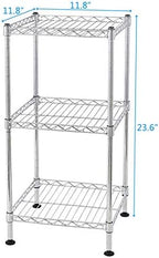 3 Tier Storage Racks Shelving, Heavy Steel Pantry Shelves, Adjustable Wire Shelving Rack, Suitable for Garage, Kitchen, Bathroom, Office, 12" W x 12" D x 24" H, Chrome - Image 3