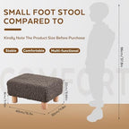 Small Foot Stool Ottoman, Sherpa Footstool Ottoman Foot Rest for Couch, Rectangle Footstools and Ottomans Small for Living Room, Entryway and Bedroom (Brown) - Image 2