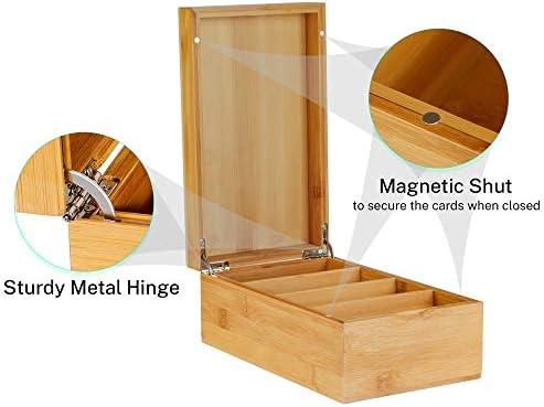 MaxGear Bamboo Business Card Organizer for 3" x 5" Cards - Image 3