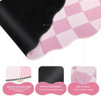 L-SPOUTTO Pink Checkered Mouse Pad Set,Scalloped Pastel XXL Desk Mat Set - Image 4