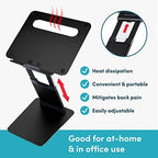 Lifelong Aluminum Adjustable Laptop Stand, Extra Tall 20" Riser, Black - Image 4
