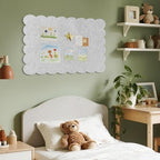 Lightomorrow Scalloped Bulletin Board, 36 x 24 Inches Felt Pin Board - Decorative Cork Alternative for Wall, Foldable Picture Self-Adhesive Vision Prayer Board with 20 Pushpins - Light Gray - Image 5