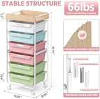 SYKIARIOL Rolling Cart with 6 Drawers,Craft Organizer and Storage,Colorful - Image 5