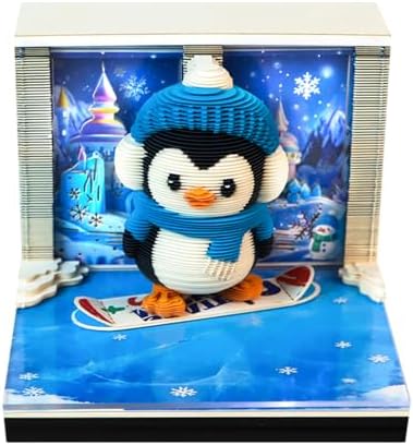 Ice and Snow Penguins 3D Memo Pad, 3D Calendar 2027, Time Piece Calendar by JCSY